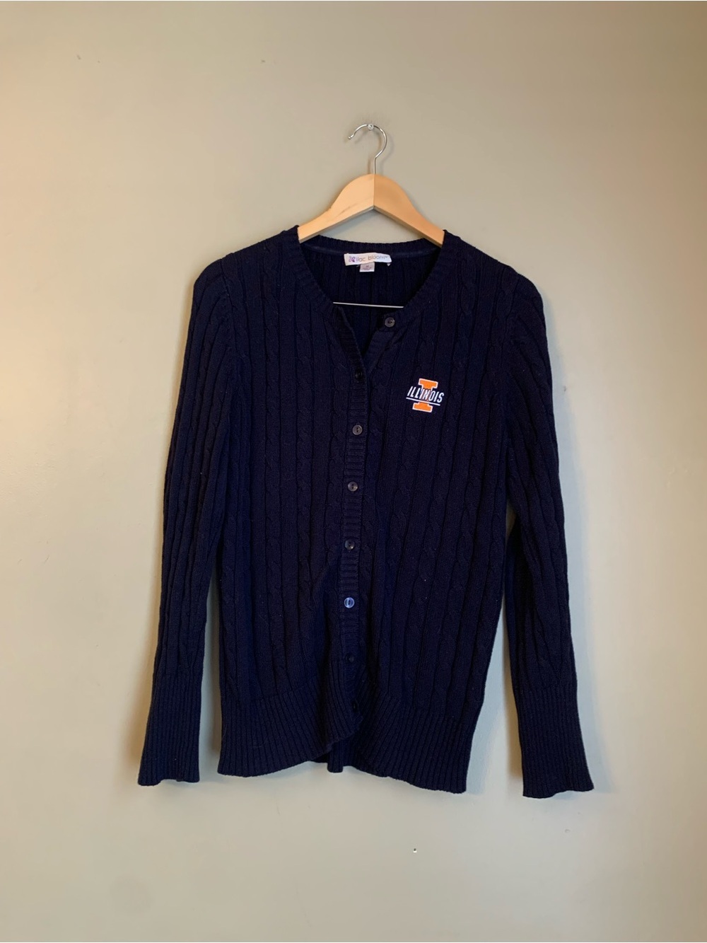 University Of Illinois Fighting Illini Cardigan Sweater Women’s  Cable knit Sz M